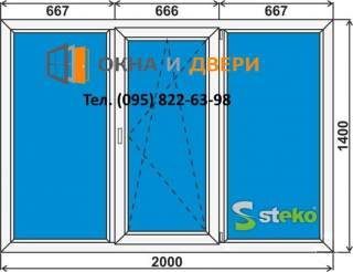 Пластиковые Окна из профиля 'STEKO' (2000х1400мм)
