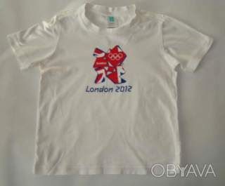 Винтажна біла футболка Adidas 2012 LONDON OLYMPIC GAMES на 6-7 років