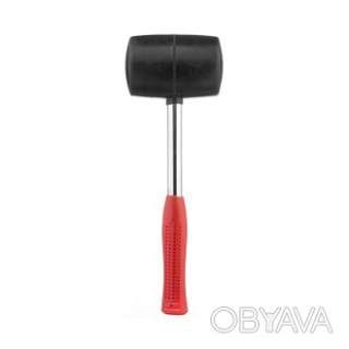 Киянка гумова 900 г, 90 мм, чорна гума, металева ручка INTERTOOL HT-0233