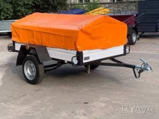 Причеп Лев 2*1, 3 м СВ борт 310, тент рюкзак в комплекті