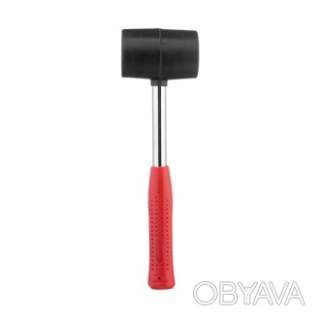 Киянка гумова 450 г, чорна гума, металева ручка INTERTOOL HT-0231