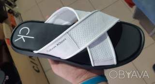 Шлепанцы мужские Calvin Klein.Кожаные шлепанцы.с 40 по 46 размер.