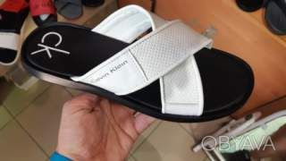 Шлепанцы мужские Calvin Klein.Кожаные шлепанцы Филип плейн.