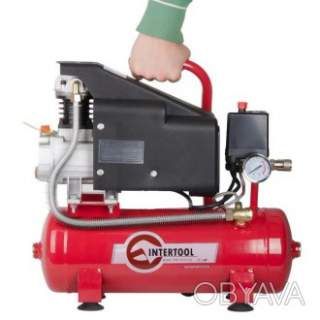 Компресор 9 л, 0.75 кВт, 220 В, 8 aтм, 160 л/хв INTERTOOL PT-0002