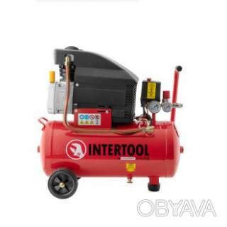 Компресор 24 л, 1.5 кВт, 220 В, 8 атм, 206 л/хв. INTERTOOL PT-0010