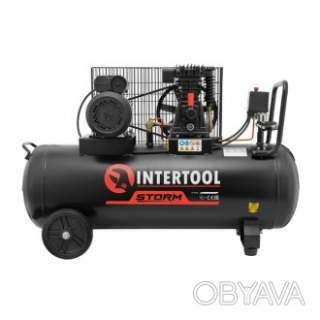 Компрессор 100 л, 1.8 кВт, 220 В, 10 атм, 250 л/мин. INTERTOOL PT-0012