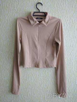 Бежевий топ в рубчик, реглан, кофточка, р.С, FB Sister, Бангладеш