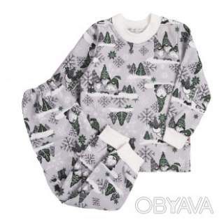 Дитяча піжама з начосом №9, Меланж, 92 (2 роки)