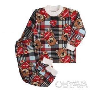 Дитяча піжама з начосом №9, Червоний, 98 (3 роки)