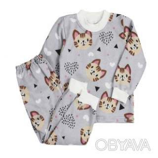Дитяча піжама з начосом №9, Сірий, 104 (4 роки)