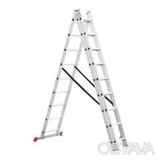 Драбина алюмінієва, 3‑секційна універсальна розкладна, 3×8 сход., 5, 09 м