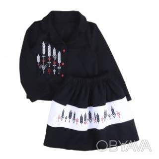Комплект з вишивкою "Колоски", Чорний, 128 (9 років)