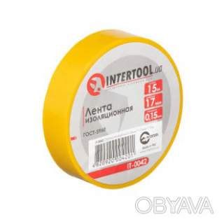 Стрічка ізоляційна 0.15мм*17мм*15м жовта INTERTOOL IT-0042