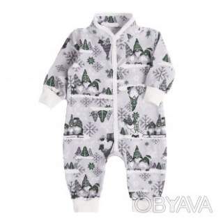 Ромпер ясельний з начосом "Марсі 2.0", Меланж, 68 (6 міс)