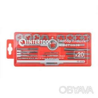 Набір плашок і мітчиків, 20 од., M3-M12 INTERTOOL SD-8020