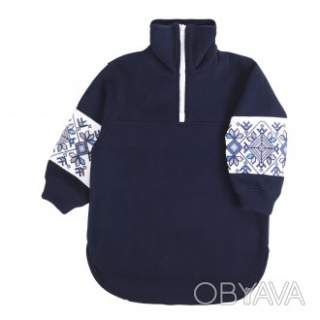 Дитячий джемпер фліска "Карпати", Темно-синій, 128 (9 років)