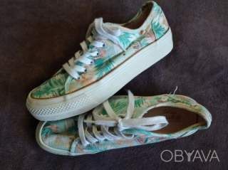 Текстильні кеди мокасини на високій підошві, на вузьку ніжку, 23 см устілка