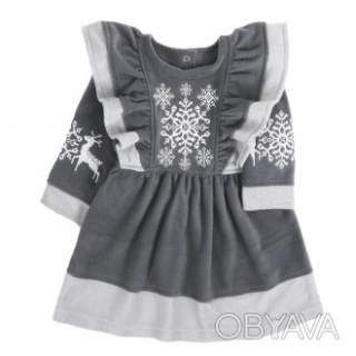 Комбінована флісова сукня "Герда", Темно-сірий, 110 (5 років)