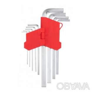 Набір ключів Г-подібних шестигранних подовжених 9 шт., 1, 5-10 мм