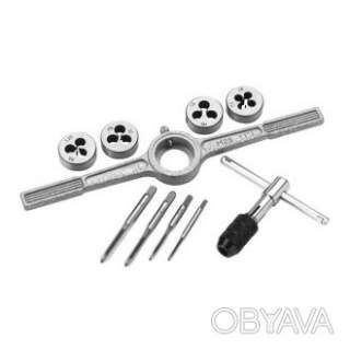 Набір плашок і мітчиків, 10 од., M4, M5, M6, M8 INTERTOOL SD-8025