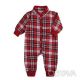 Ромпер ясельний "Клітинка" 2.0 футер, Червоний, 80 (1 рік)