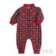Ромпер ясельний "Клітинка" 2.0 футер, Бордовий, 62 (3 міс)