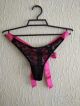 Нові еротичні трусики стрінги, кружево з лєнтами, Love honey, Сток