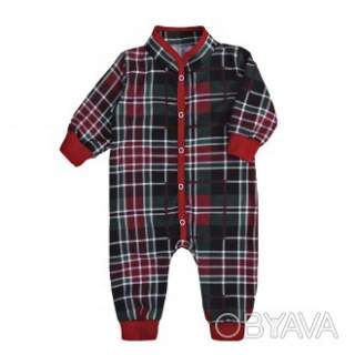 Ромпер ясельний "Клітинка" 2.0 футер, Зелений, 74 (6-12 міс)