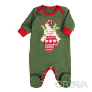 Новорічний комбінезон "Перше Різдво. Рукавичка", Зелений
