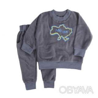 Флісовий комплект "Мій дім", Темно-сірий, 86 (1.5 роки)