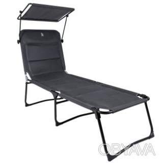 Кровать раскладная Bo-Camp Sun Lounger With Sunscreen 5 Positions Grey