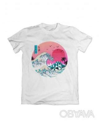 Футболка базова унісекс "Токійський шторм", Білий, M