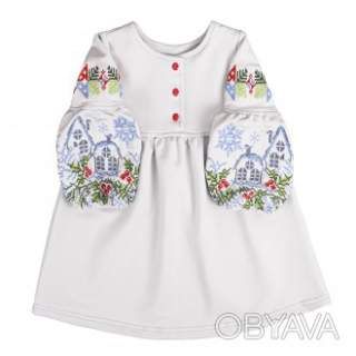 Дитяча сукня з вишивкою "Різдвяний вечір", Платиновий