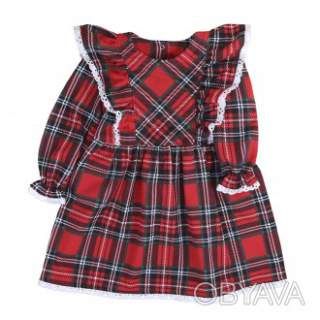 Тепла сукня дитяча з мереживом "Вів'єн 2.0", Бордовий