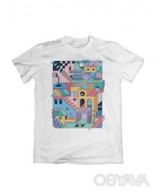 Базова футболка унісекс "Відносність Ешера", Білий, M