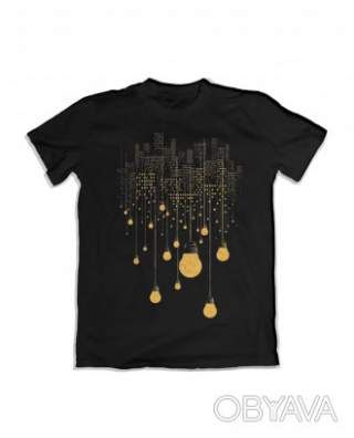 Футболка базова унісекс "Вогні міста", Чорний, M