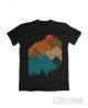 Футболка базова унісекс "Скелі, сонце та дерева", Чорний, M