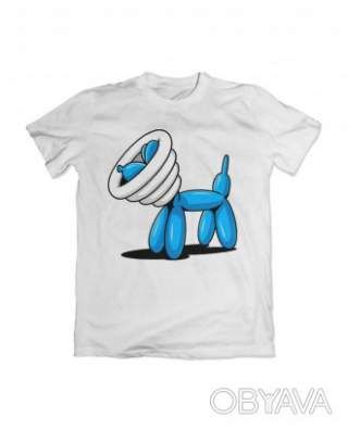 Футболка базова унісекс "Цирковий пес", Білий, M