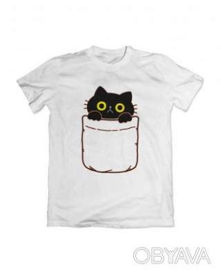 Базова футболка унісекс "Щастя в кишені", Білий, S