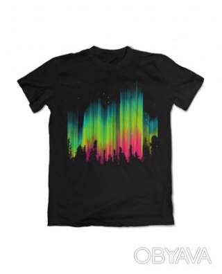 Базова футболка унісекс "Північне сяйво", Чорний, M
