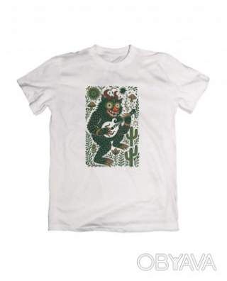 Базова футболка унісекс "Грибний музикант", Білий, M