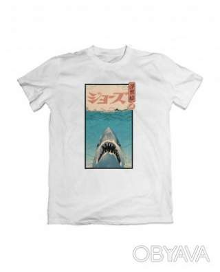 Базова футболка унісекс "Щелепи", Білий, M