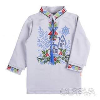 Вишиванка для хлопчика "Різдвяний вечір", Світло-сірий