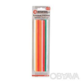 Комплект клейових стрижнів кольорових, 7, 4&times;200 мм, 12 шт
