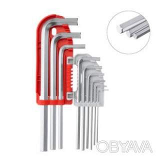 Набір ключів Г-подібних шестигранних, подовжені, 9 шт., 1, 5-10 мм, S2