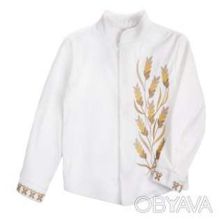 Флісова сорочка для хлопчика "Колоски", Молочний, 98 (3 роки)