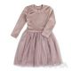 Святкова сукня з бантом "Діана" велюр+фатин, Пудровий мокко