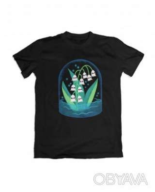 Базова футболка унісекс "Квіткові привиди", Чорний, M