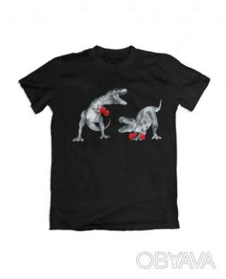 Базова футболка унісекс "T-Rex Boxing", Чорний, M