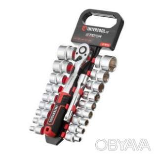 Набір головок STORM, 1/2", Cr-V, 20 од., головки: 8-32 мм, тріскачка 72 зуби